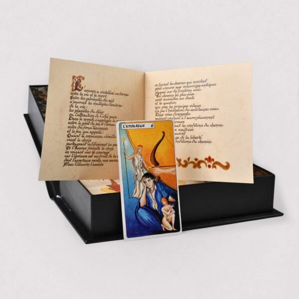 Coffret Tarot de l'Haïmé Éditions Larroque coffret cuir noir
