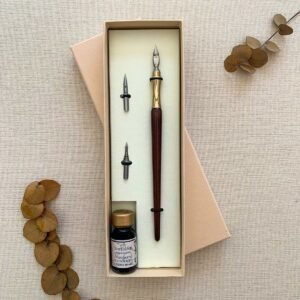 Porte plume bois calligraphie coffret