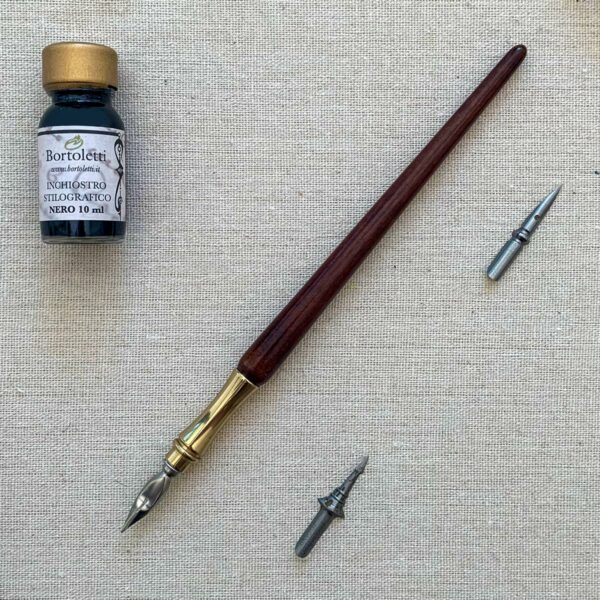 Porte plume bois calligraphie détails coffret