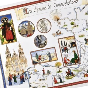 Poster des chemins de Compostelle en enluminures