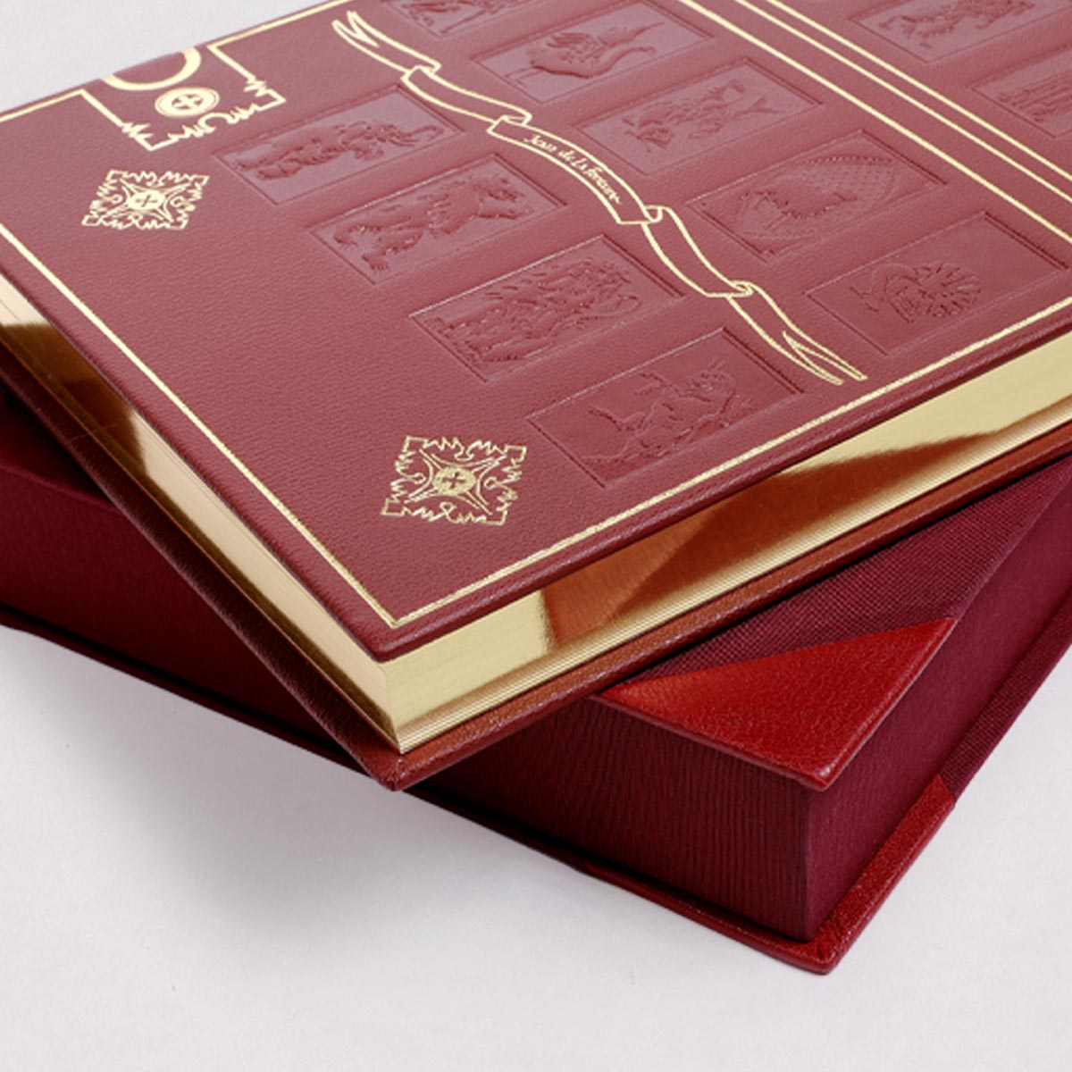 Les Fables de La Fontaine livre de collection édition LARROQUE rouge
