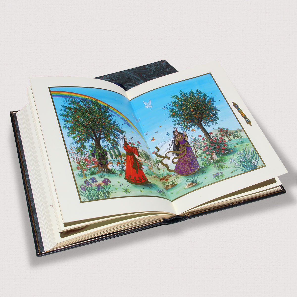 Livre Le Cantique des Cantiques aperçu de la double page illustrée intérieure exemplaire luxe Editions Larroque