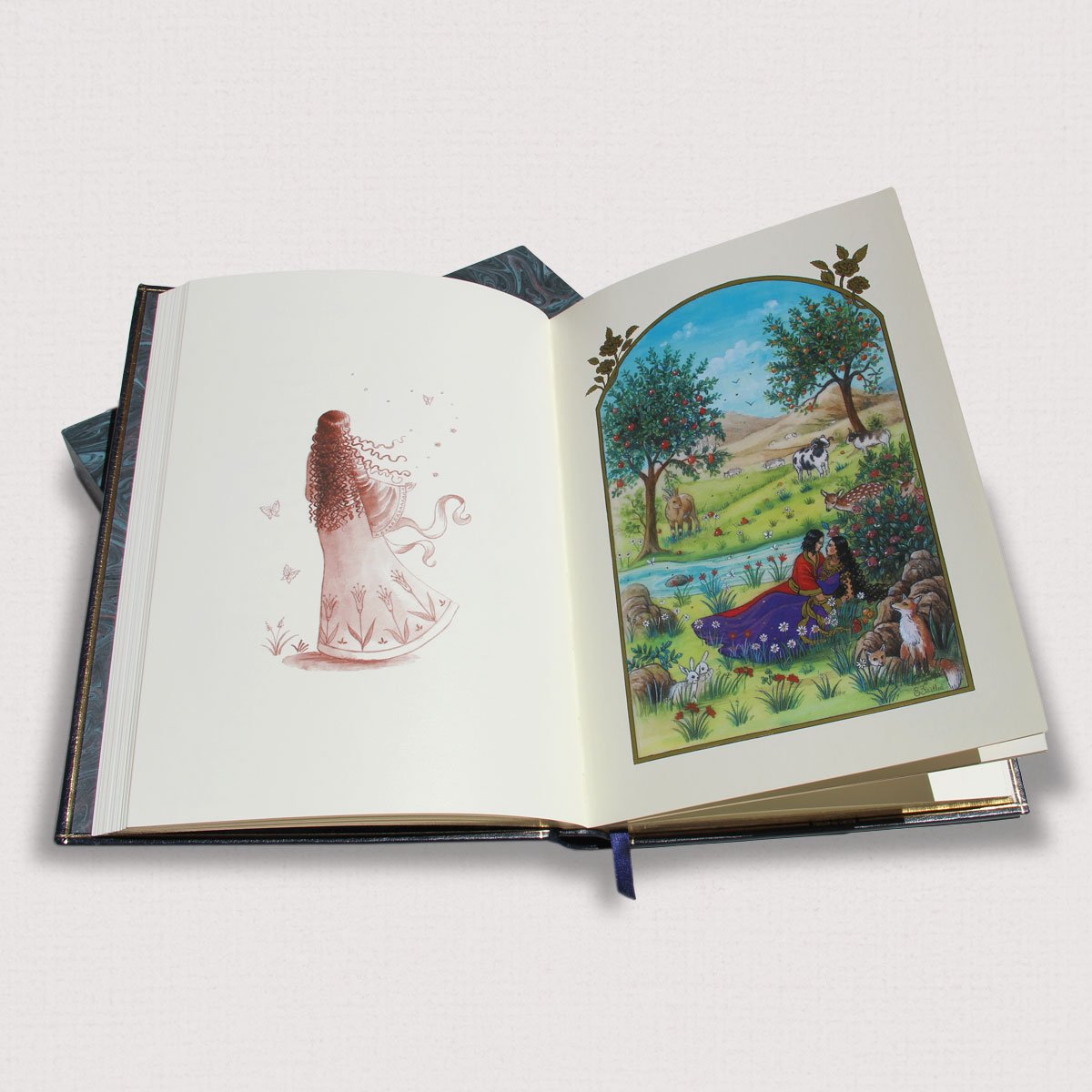 Livre ouvert Le Cantique des Cantiques, aperçu d'une page intérieure exemplaire luxe Editions Larroque