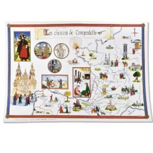 Poster des chemins de Compostelle en enluminures