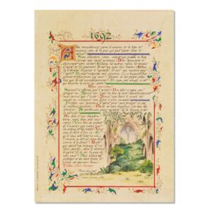 Texte manuscrit décoré d'enluminures 