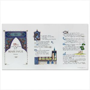 Le Mariage de Khalil Gibran texte manuscrit décoré d'enluminures
