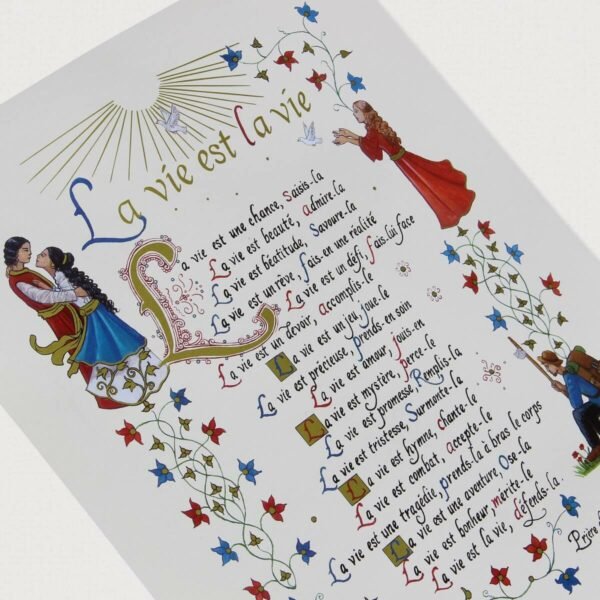 Texte enluminé "La vie est la Vie" – Image 2