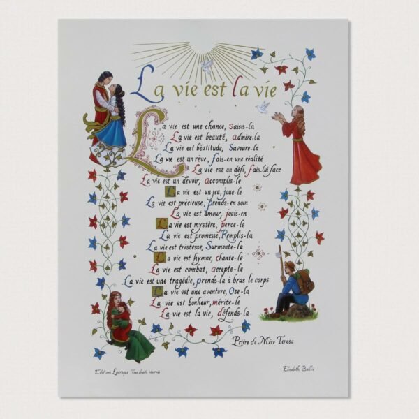 Texte enluminé "La vie est la Vie" – Image 3