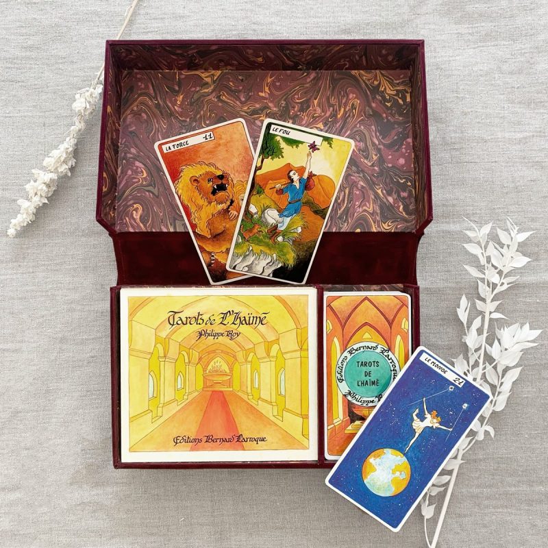 Coffret Tarot de l'Haïmé Éditions Larroque coffret suedel rouge