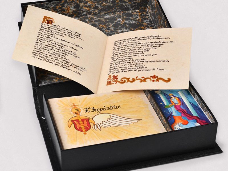 Coffret Tarot de l'Haïmé Éditions Larroque coffret cuir noir