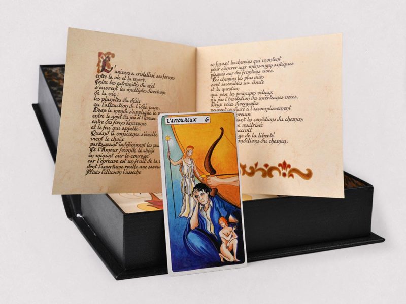 Coffret Tarot de l'Haïmé Éditions Larroque coffret cuir noir