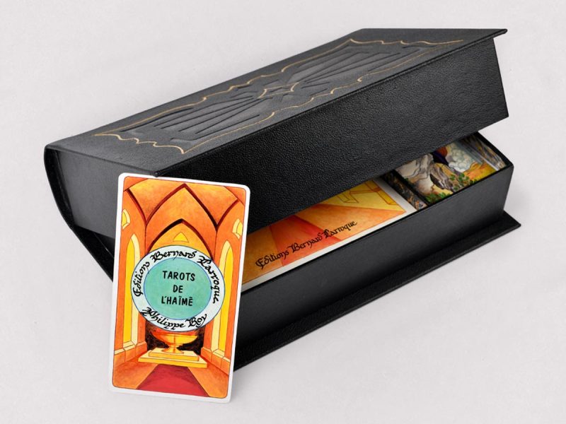 Coffret cuir noir Tarot de l'Haïmé Éditions Larroque