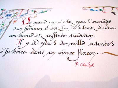 calligraphie et enluminure poème de P. ClaudelExemple de création originale