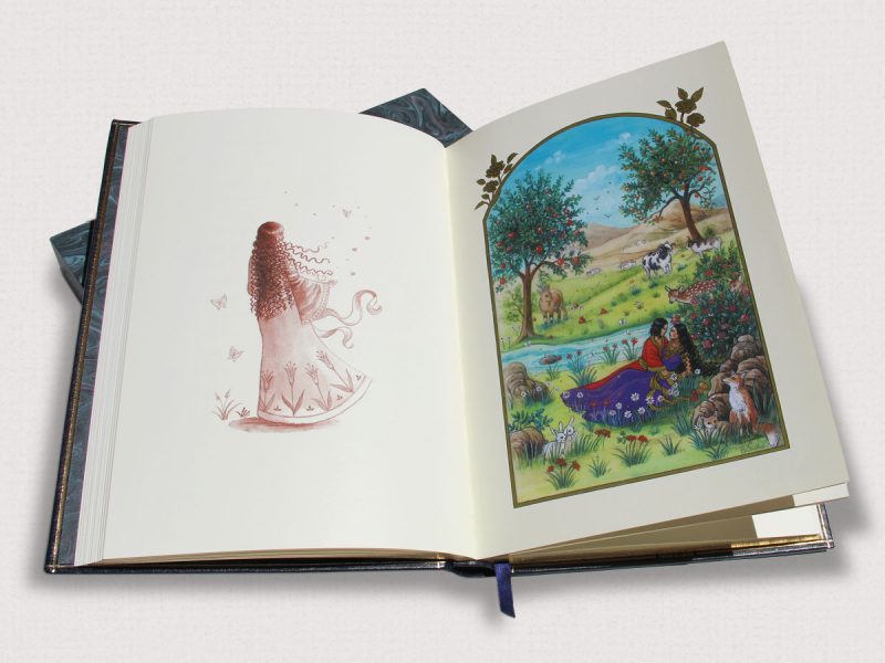 Livre ouvert Le Cantique des Cantiques, aperçu d'une page intérieure exemplaire luxe Editions Larroque