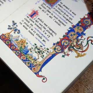 Page de livre enluminé et calligraphié